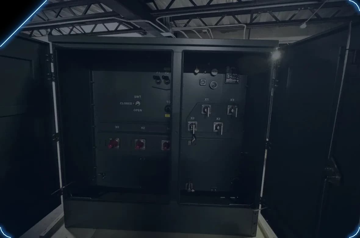 Transformer interior under inspection